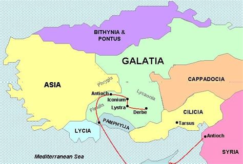 Map Of Galatia In Bible Times - Arline Nicholle