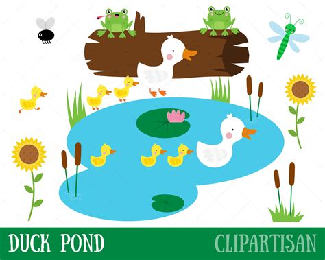 Duck And Ducklings Clipart