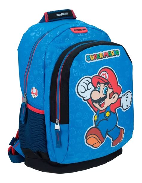 Mochila Escolar Grande Nino Super Mario Bros Chenson 63642 9 Color Azul