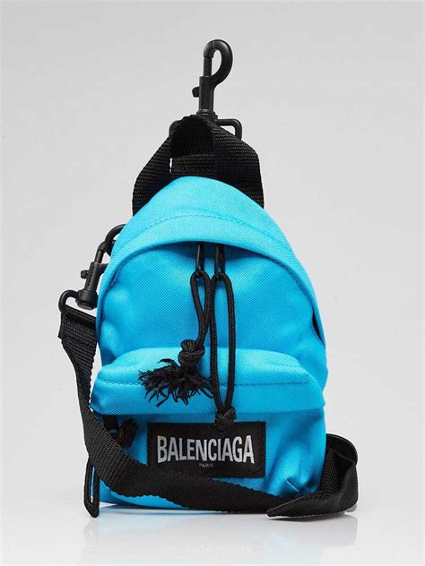 Balenciaga Bright Blue Nylon Oversized Mini Backpack Gem