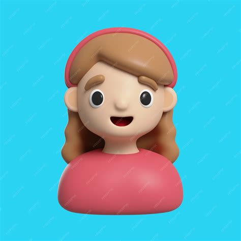 Free PSD | Girl avatar emoji 3d icon