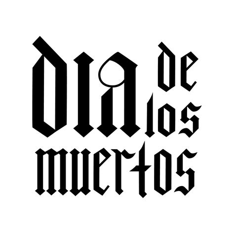 Dia De Los Muertos Fraktur Font Gothic Lettering Isolated