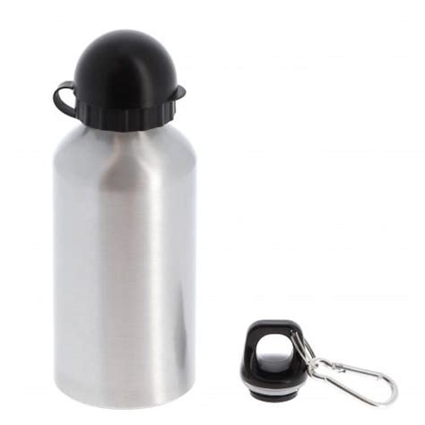 Gourde 500ml 17oz Aluminium argent Embout buccal à pression