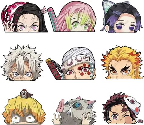 9 Calcomanías Anime Automóvil Demon Slayer Kimetsu No Yaiba Meses sin