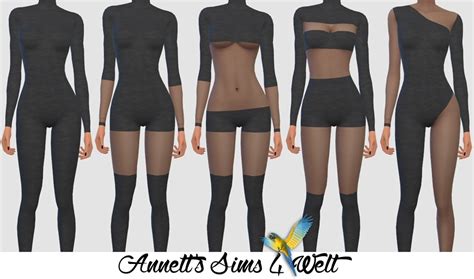 Annett S Sims 4 Welt Accessory Catsuits Black Transparent