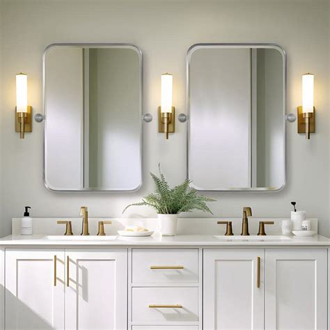 24 in. W x 36 in. H Rectangular Framed Wall Bathroom Vanity Mirror in ...