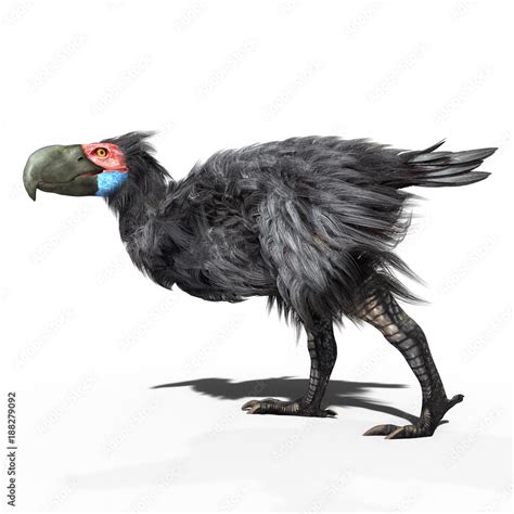 A 3D illustration of the extinct Terror Bird Known as Gastornis on a ...