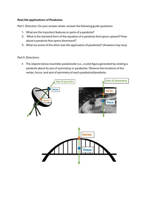 real life applications  parabolas
