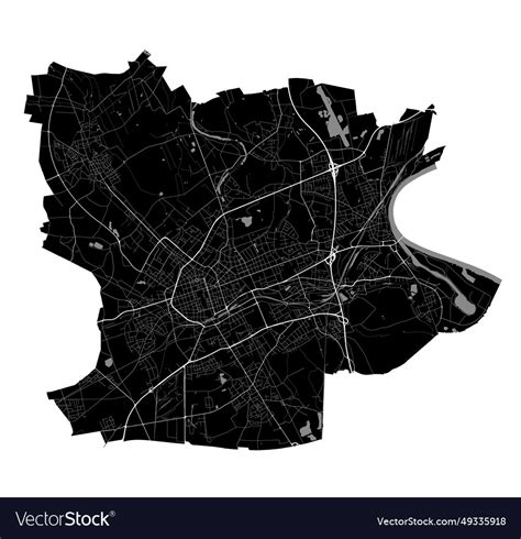 Krefeld city map administrative area Royalty Free Vector