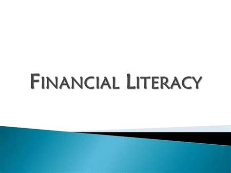 Ppt Financial Literacy Powerpoint Presentation Free Download Id