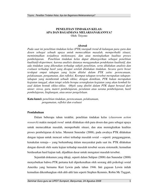 Contoh Proposal Penelitian Tindakan Kelas Sma