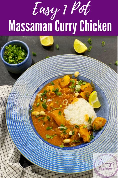 Easy 1 Pot Massaman Curry Chicken Binnys Easy Recipes