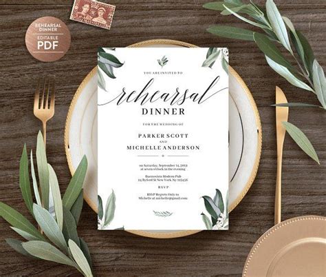 Stunning Rehearsal Dinner Menu Template – Sparklingstemware