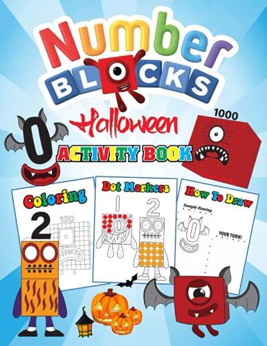 Numberblocks Halloween Activity Book: Coloring, Color by number, Dot ...