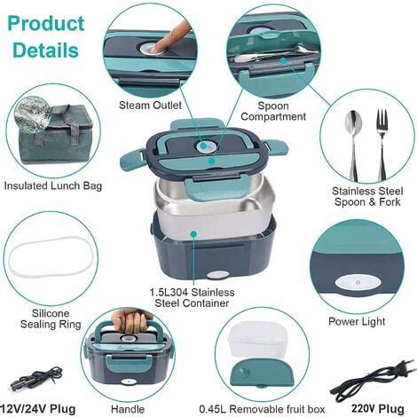 Lunch Box Chauffante 3 En 1 Boite Chauffante Repas 12V 24V 220V