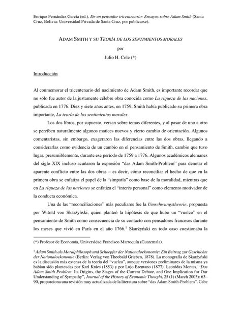 PDF Adam Smith y su Teoría de los sentimientos morales