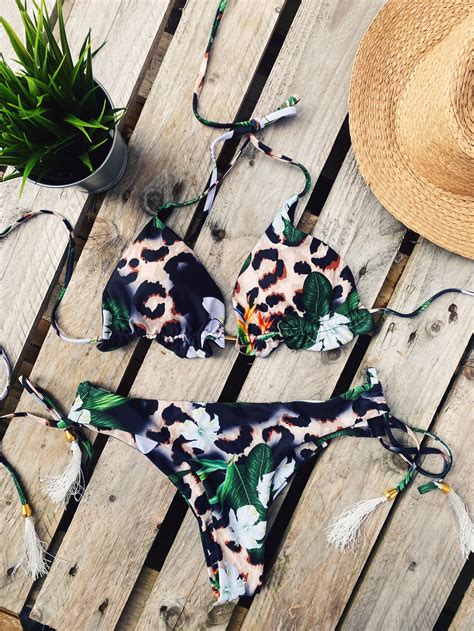 Bohemian Floral Bikini Boho Bikini Set Floral Bikini Etsy Denmark