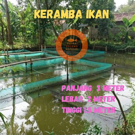 Jual Keramba Jaring Hijau Ikan 3m X 2m X 1 5m Larva Burayak Anakan