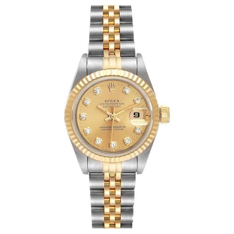 Rolex Yellow Gold Diamond Presidential Datejust 26mm Wristwatch At 1stdibs Womens Rolex