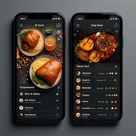 Premium AI Image Mobile App Design Of Food And Beverage Recipe