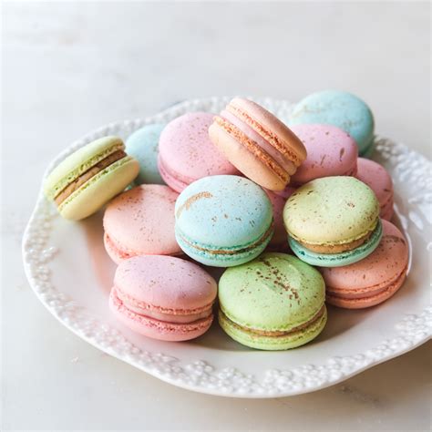 Peach Raspberry Macarons - Style Sweet