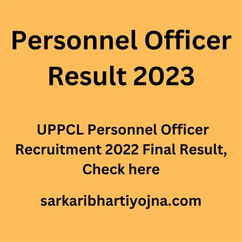 Personnel Officer Result Uppcl Personnel Officer Recruitment