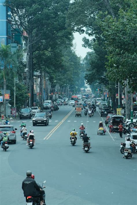 busy city street  stock photo