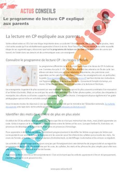 Le programme de lecture CP expliqué aux parents