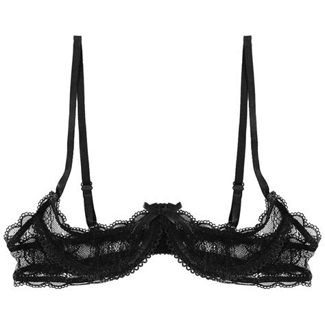 Sexy Women Lace 1 4 Cup Push Up Bra Top Bralette Underwire Clubwear Nightwear Ebay