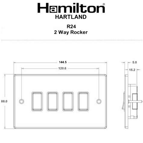 Hamilton Hartland Satin Steel Gang Ax Way Switch With Black