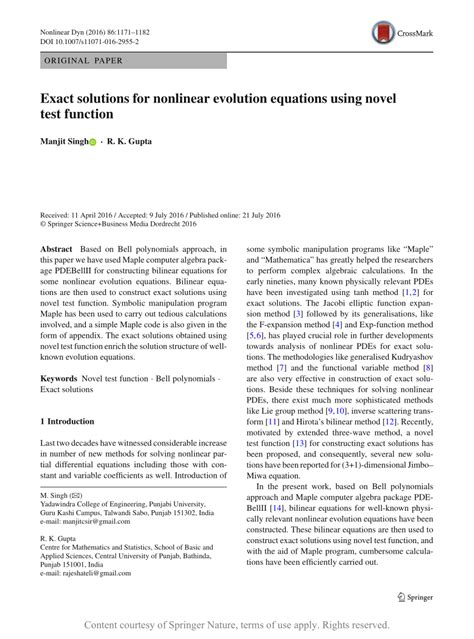 Exact Solutions For Nonlinear Evolution Equations Using Novel Test