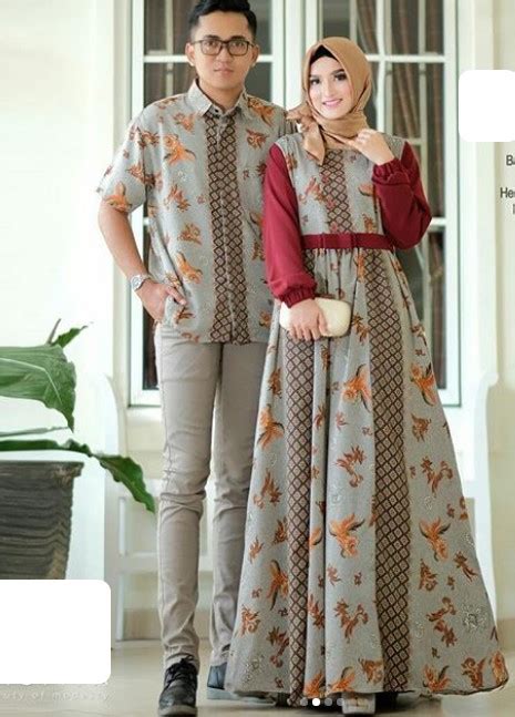 50 Model Baju Gamis Batik Kombinasi Kain Polos Terbaru