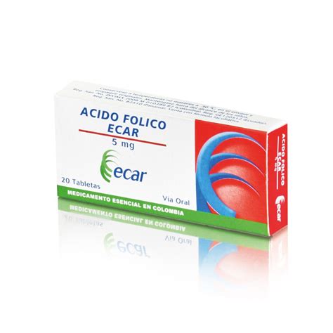 Acido Folico 5 Mg Tabletaletas Ec Cja X 20 Und Droguerias Patria