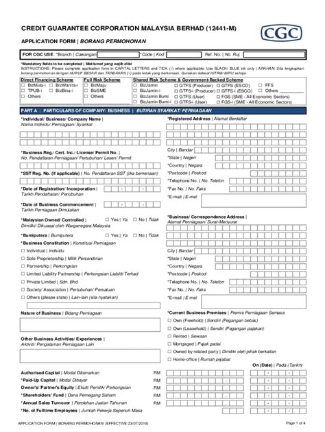 Fillable Online Borang Permohonan Cgc Fill And Sign Printable Template Fax Email Print