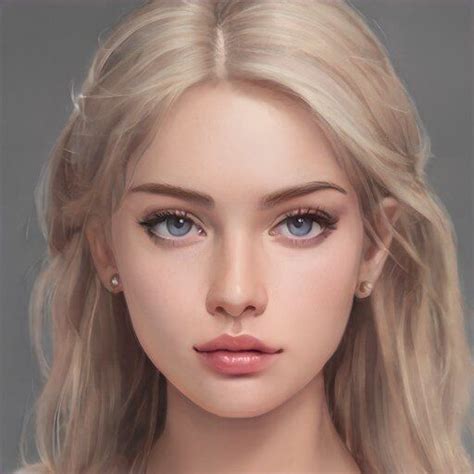 Image From Artbreeder Digital Art Girl Portrait Blonde Hair Blue Eyes