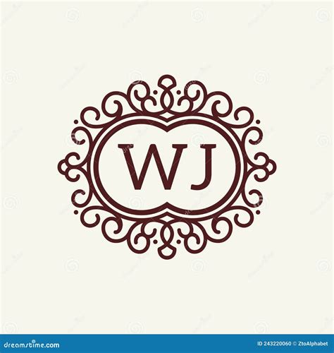 WJ Letter Monogram Logo Luxury Design Stock Vector Illustration Of