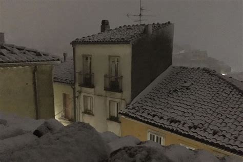 Maltempo Temporale Con Neve Nella Notte Sull Appennino Abruzzese