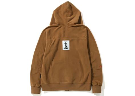 BAPE Polartech Wide Fit Full Zip Hoodie Beige Men's - FW22 - US