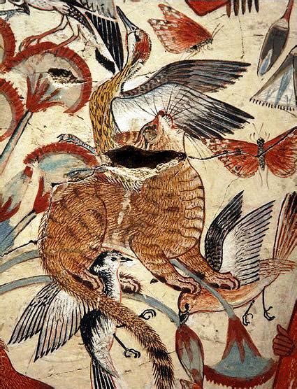 Detail Of A Cat From Nebamun Hunting In The Marshes With His Wife An