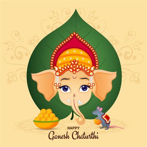 Happy Ganesha Chaturthi Indian Festival Celebration Background With