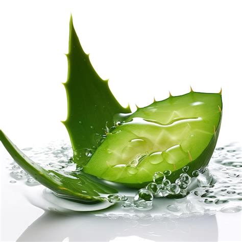 Premium Ai Image Aloe Vera In Water Splash Generative Ai