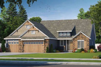 This Is An Artist S Rendering Of The Front View Of A House With Garages