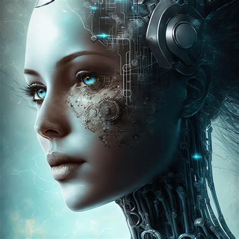 Robot Humanoide Femenino Con Inteligencia Artificial Ia Generativa Ia