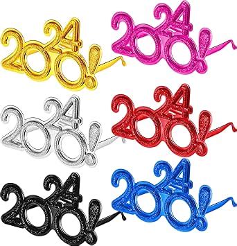 Amazon Syhood 6 Pcs 2025 New Year Glasses Frames Glitter 2025