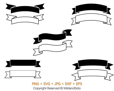 Banner Svg Bundle Banner Png Files Ornamental Ribbons Etsy Australia