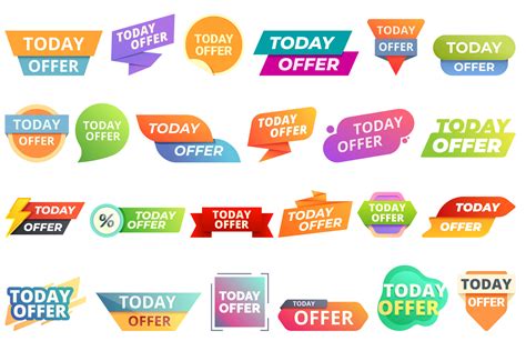 Today Offer Icons Set Cartoon Vector. Graphic by nsit0108 · Creative ...