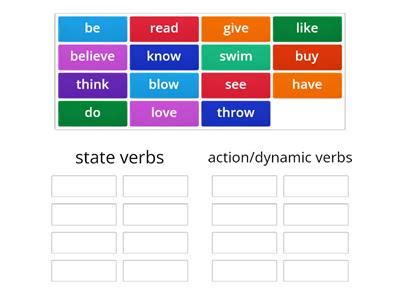 State And Dynamic Verbs Teaching Resources