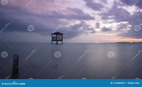 Melancholic View Of A Sunset At The Beach Stock Image Image Of