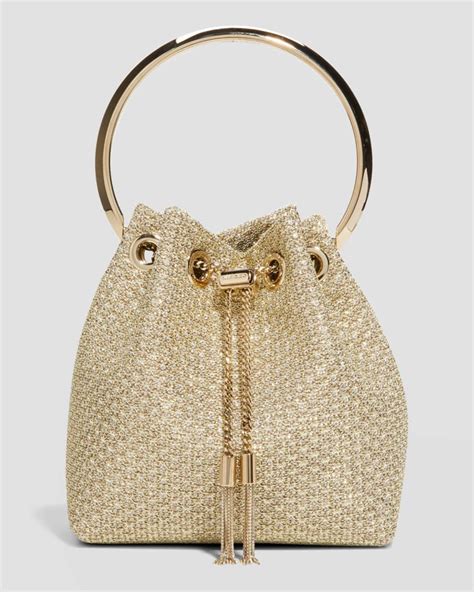 Jimmy Choo Bon Bon Metallic Top Handle Bucket Bag Neiman Marcus