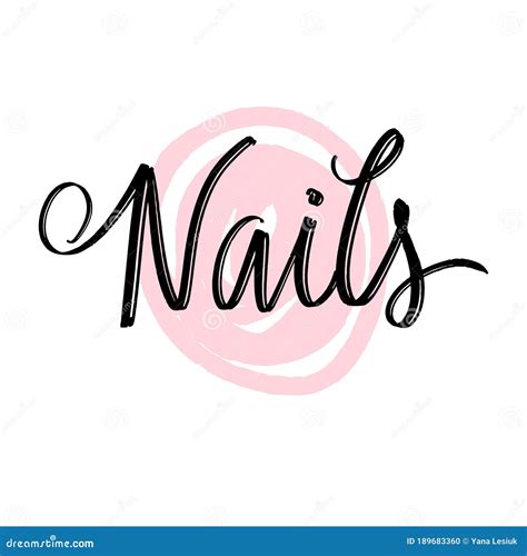 Nails Hand Drawn Logo Design Template Handwritten Lettering About